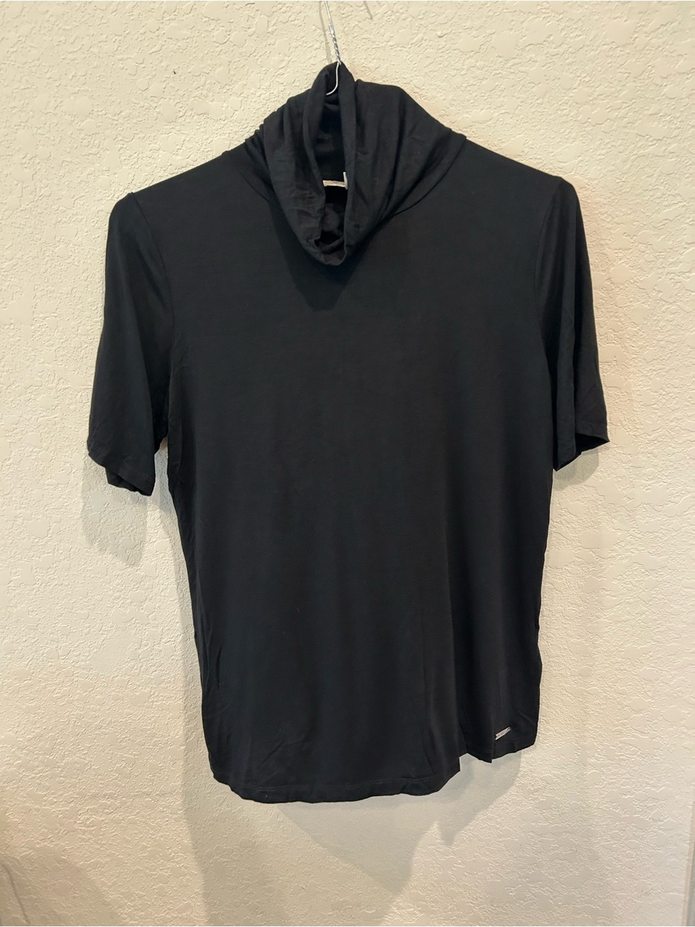 Michael Kors Black Short-Sleeve Cowl Neck Top